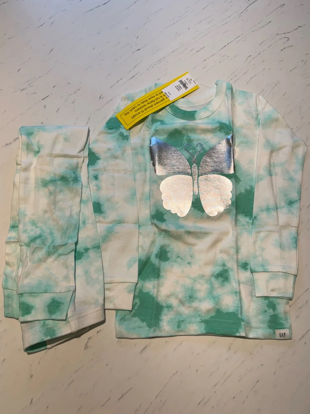 GAP Shimmery Butterfly Tie-Dye Long Sleeve & Pant Pajama Set